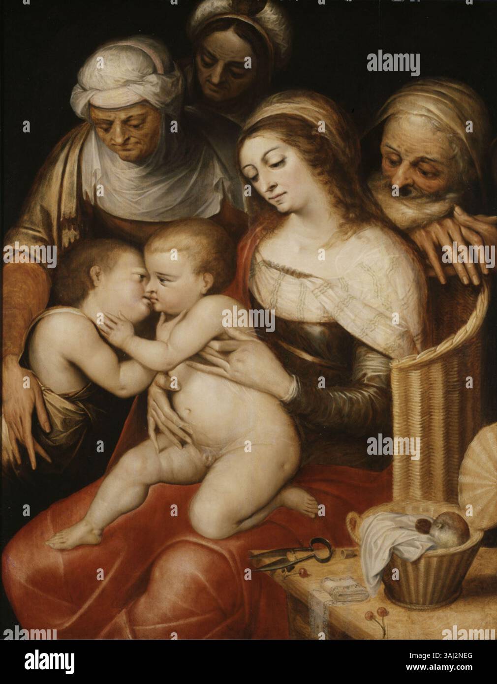This painting, attributed to Chrispijn van den Broeck, depicts the Holy ...