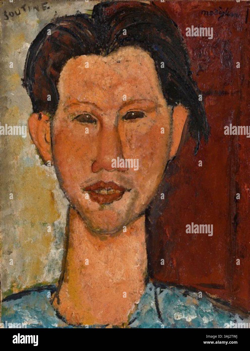 Amedeo Modigliani's 1915 portrait of Chaim Soutine, created with oil on ...