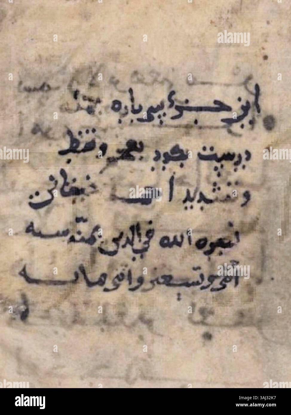 This manuscript, dating to 905 CE, contains Persian notes written by ...