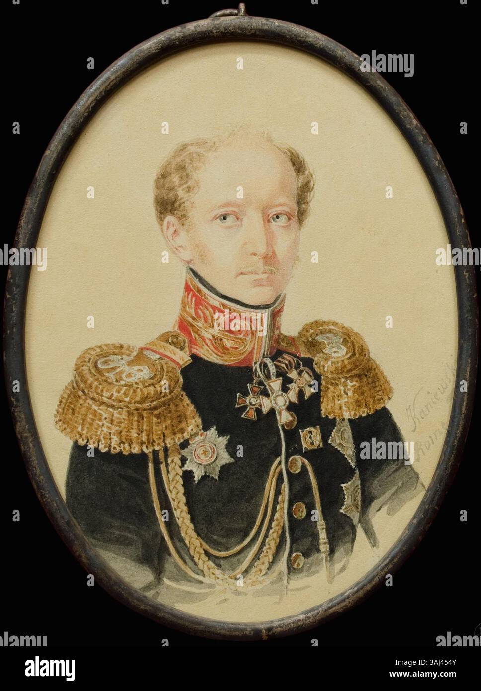 A portrait of Karl Karlovich Merder, created in 1833 by Jan Ksawery ...