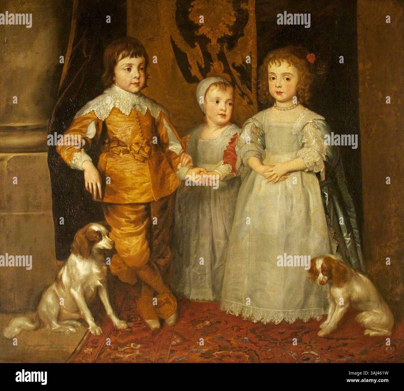 This 17th-century group portrait, after Anthony van Dyck, depicts the ...