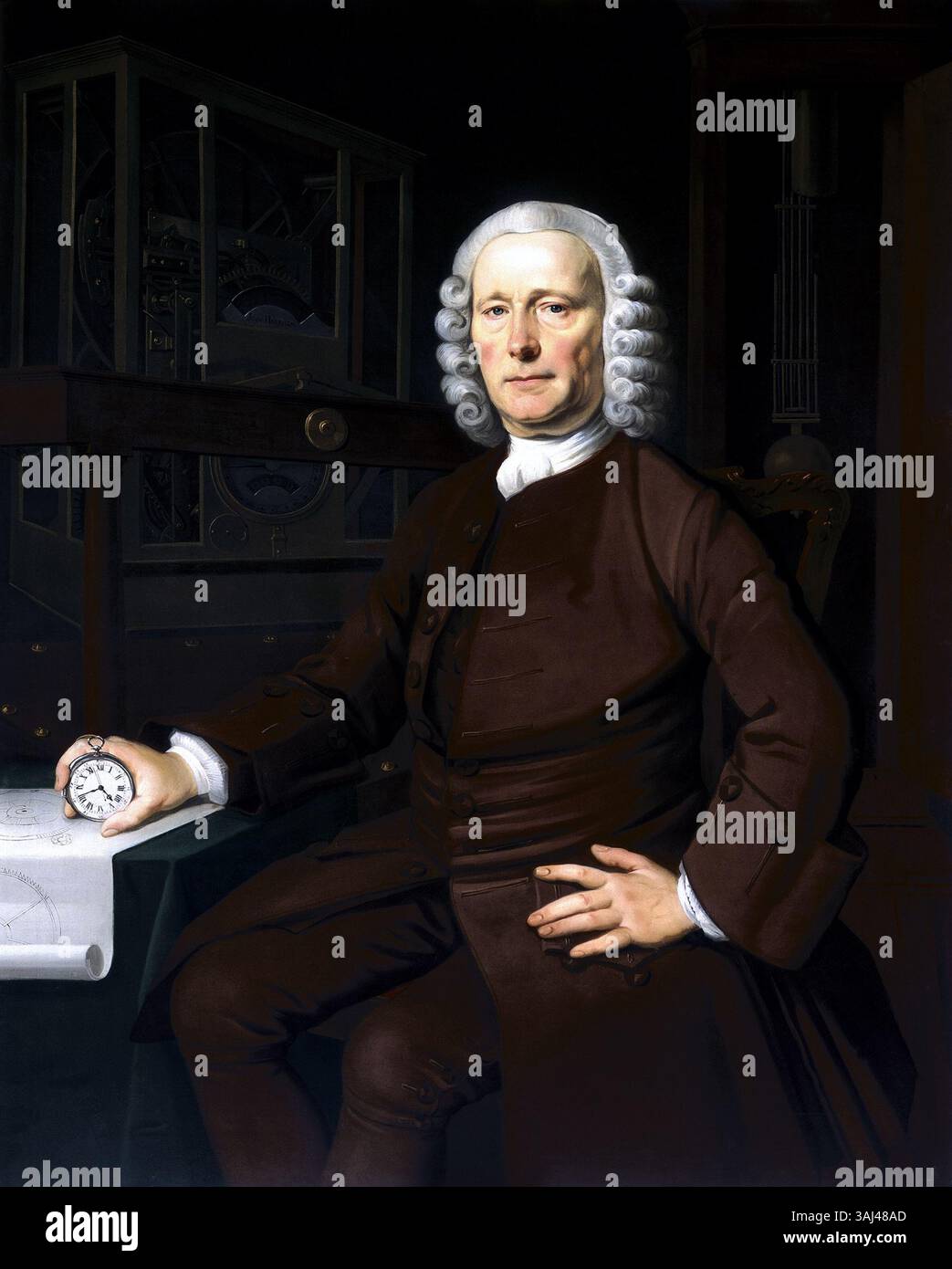 This 1767 portrait by Thomas King depicts John Harrison, the English ...