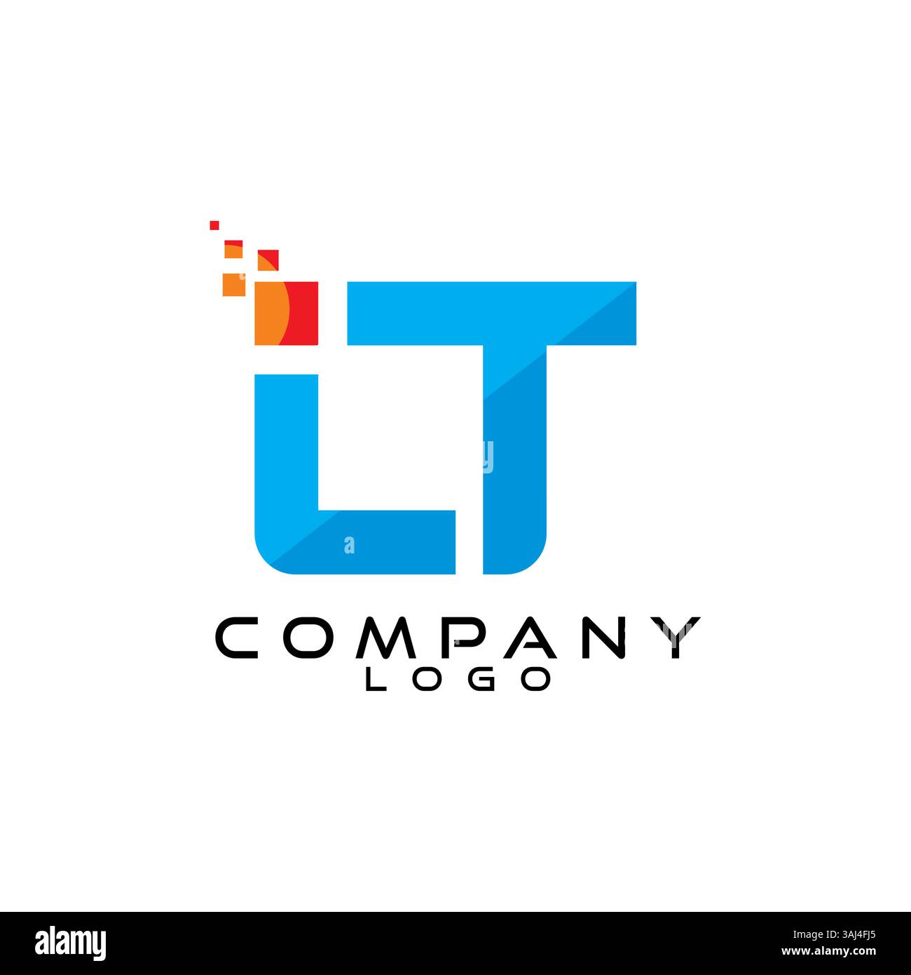 LT, TL, IT letter tech, ict, it logo design vector Stock Vector