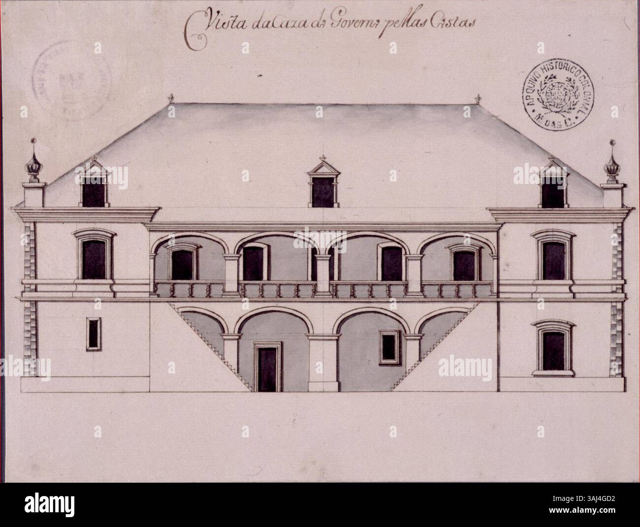 José da Silva Pais' architectural drawings from 1747, depicting the ...