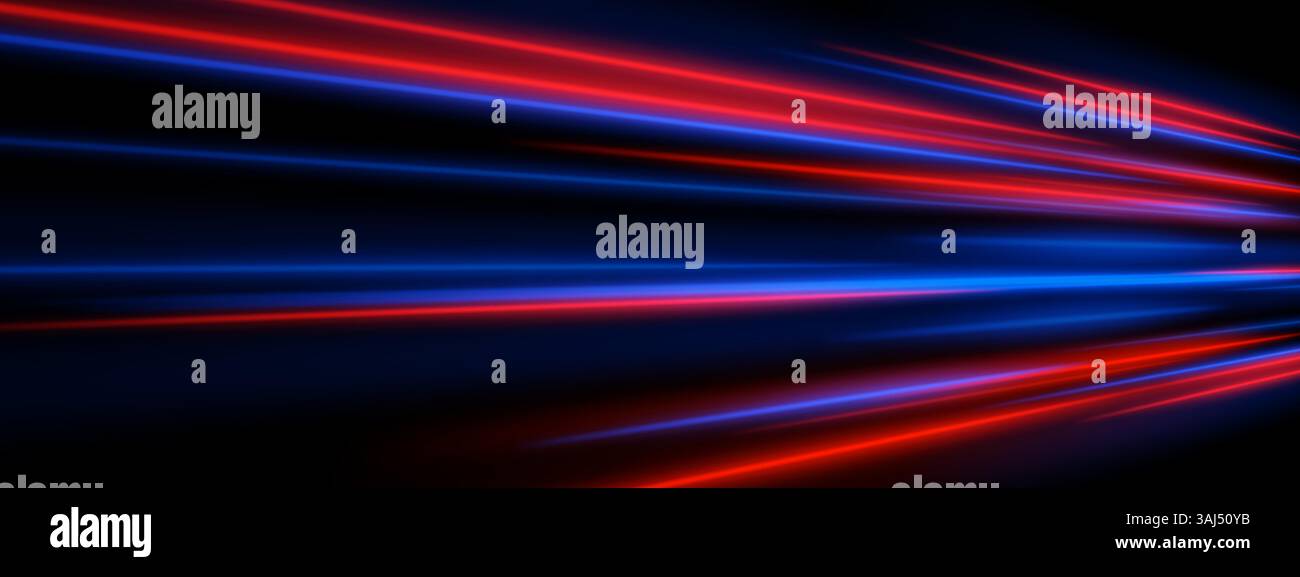 Red and blue laser lines. Sharp directional glow beams with motion blur ...