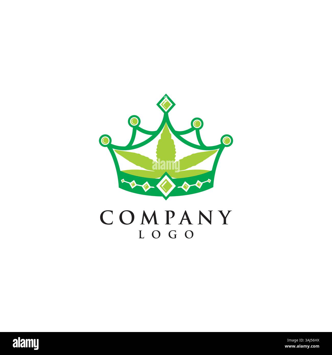 cannabis leaf with crown logo vector Stock Vector