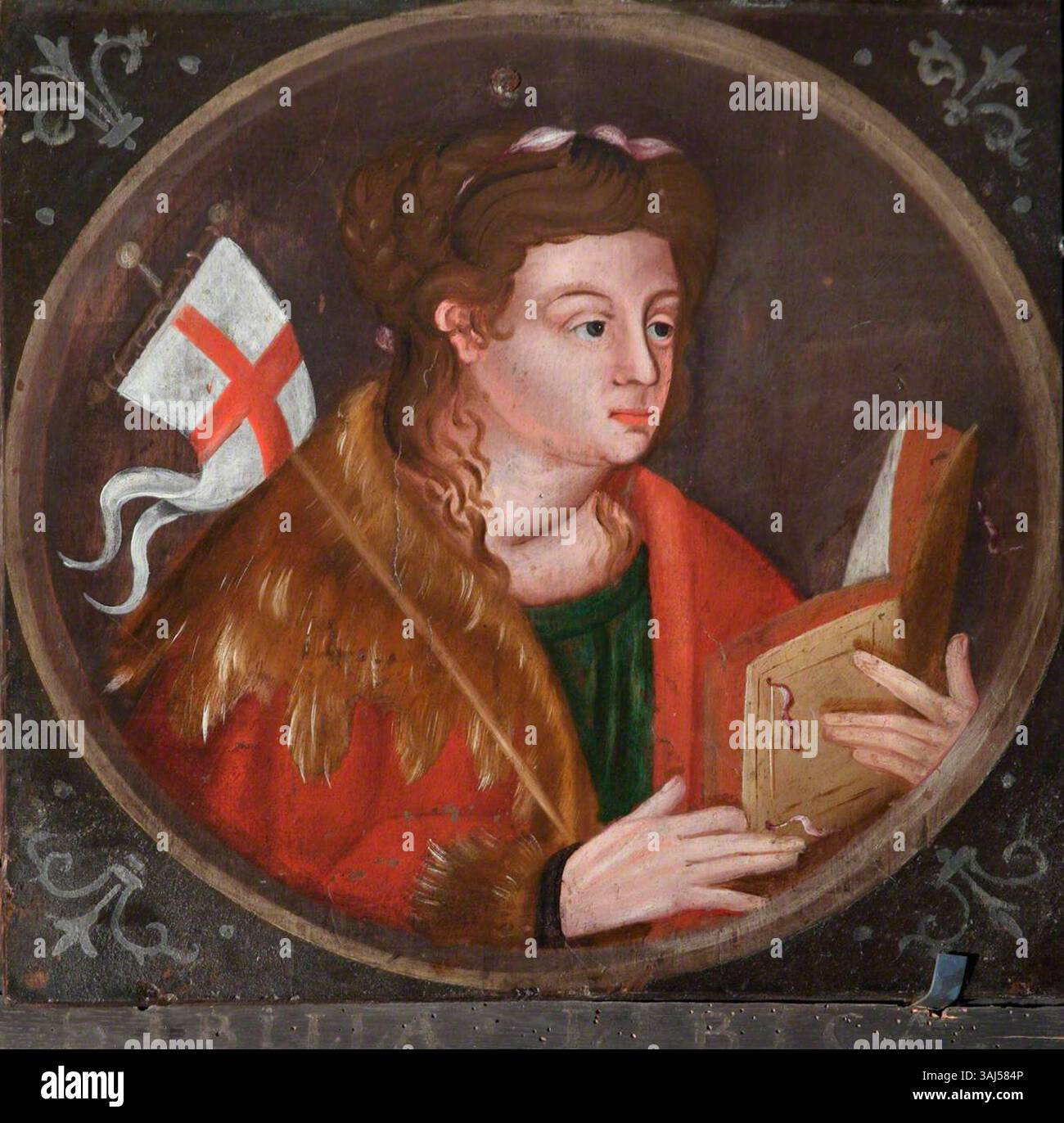 This mythological painting, after Crispijn van de Passe the Elder, portrays the Cuman Sibyl, an ancient prophetess, rendered in oil on panel around 1610. Stock Photo