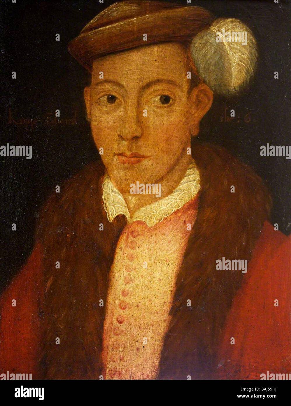 This portrait, painted around 1650, depicts Edward VI, King of England ...