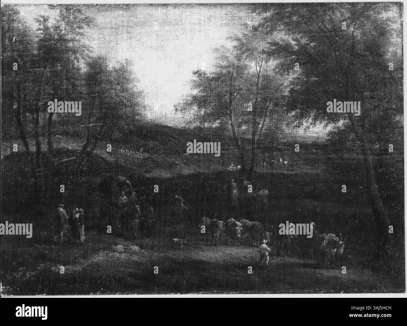 This 17th-century painting from the Dutch School depicts travellers and ...
