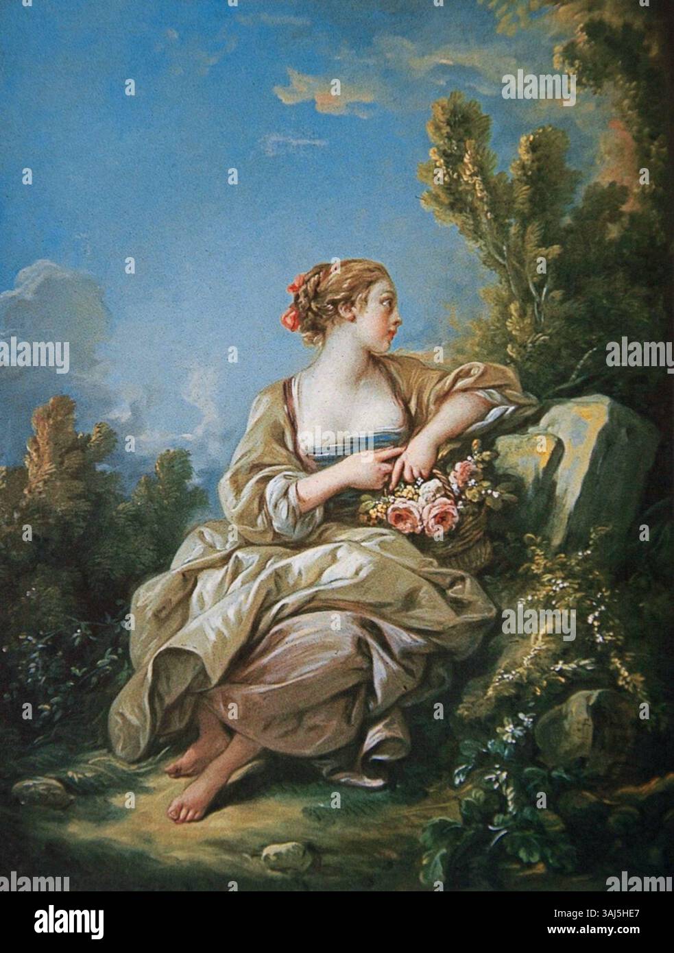 This 18th-century painting by François Boucher, *The Little Gardener ...