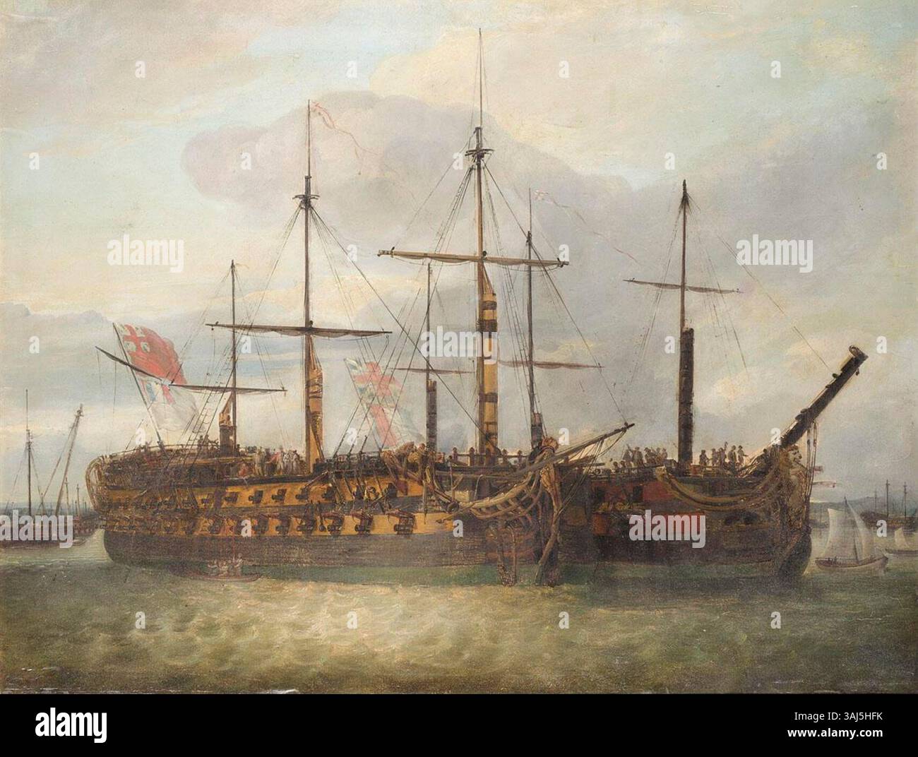 An 18th century Oil Painting By Richard Livesay Depicting The French an-18th-century-oil-painting-by-richard-livesay-depicting-the-french