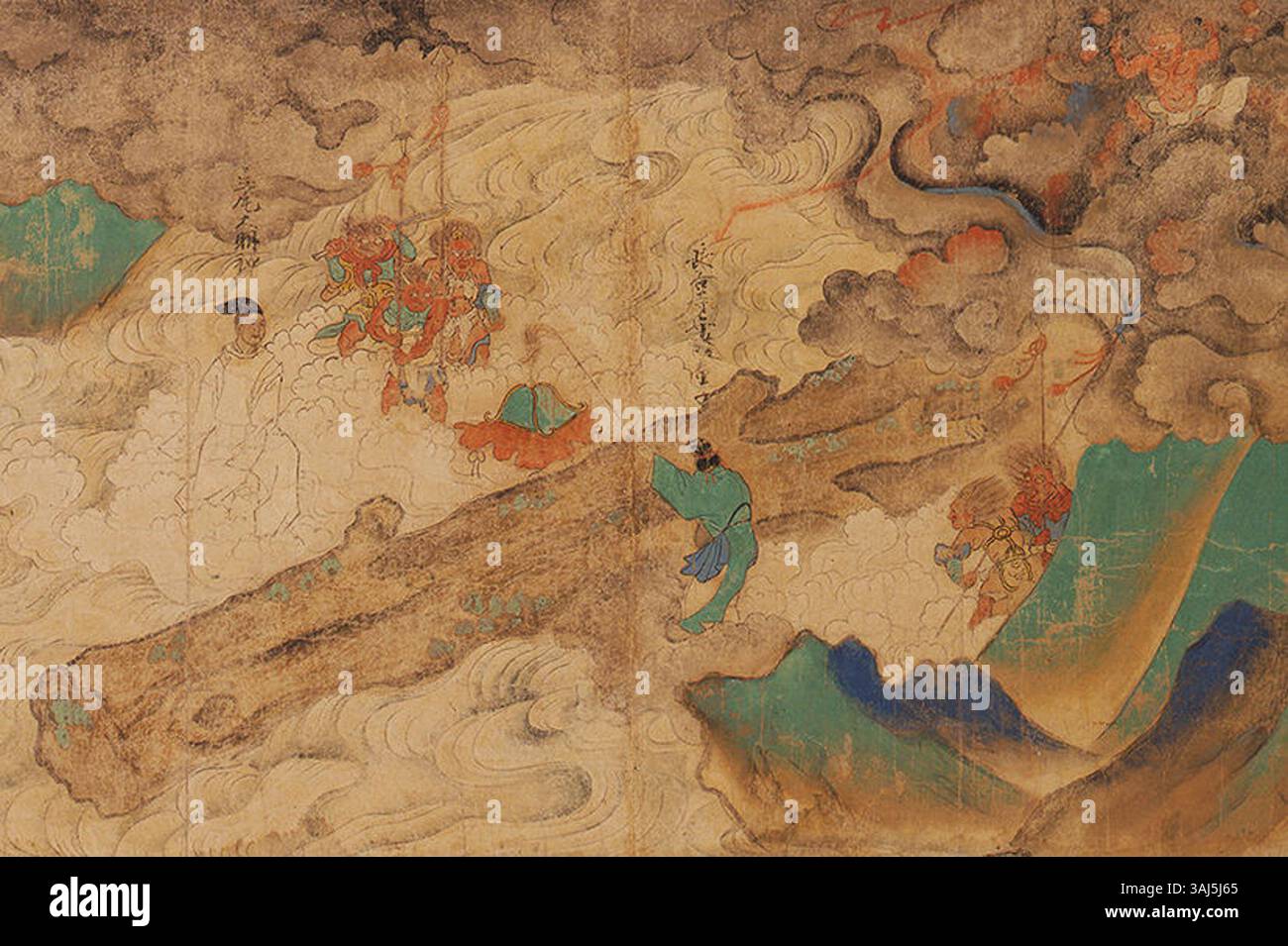 This image represents a reproduction of a historical artwork, following ...
