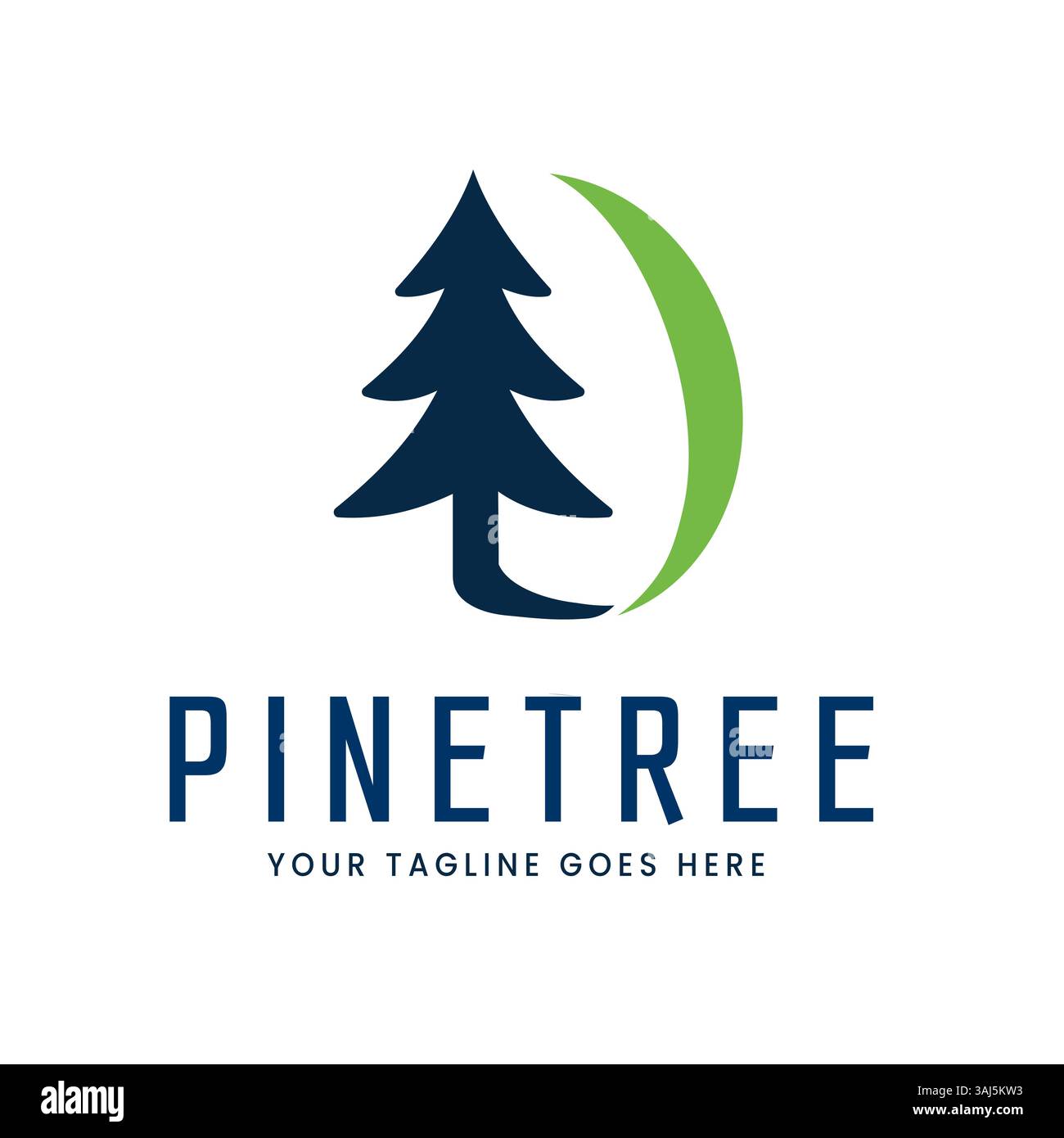Abstract Pine Tree Logo Forming Letter D Simple and Unique Vector Design Stock Vector