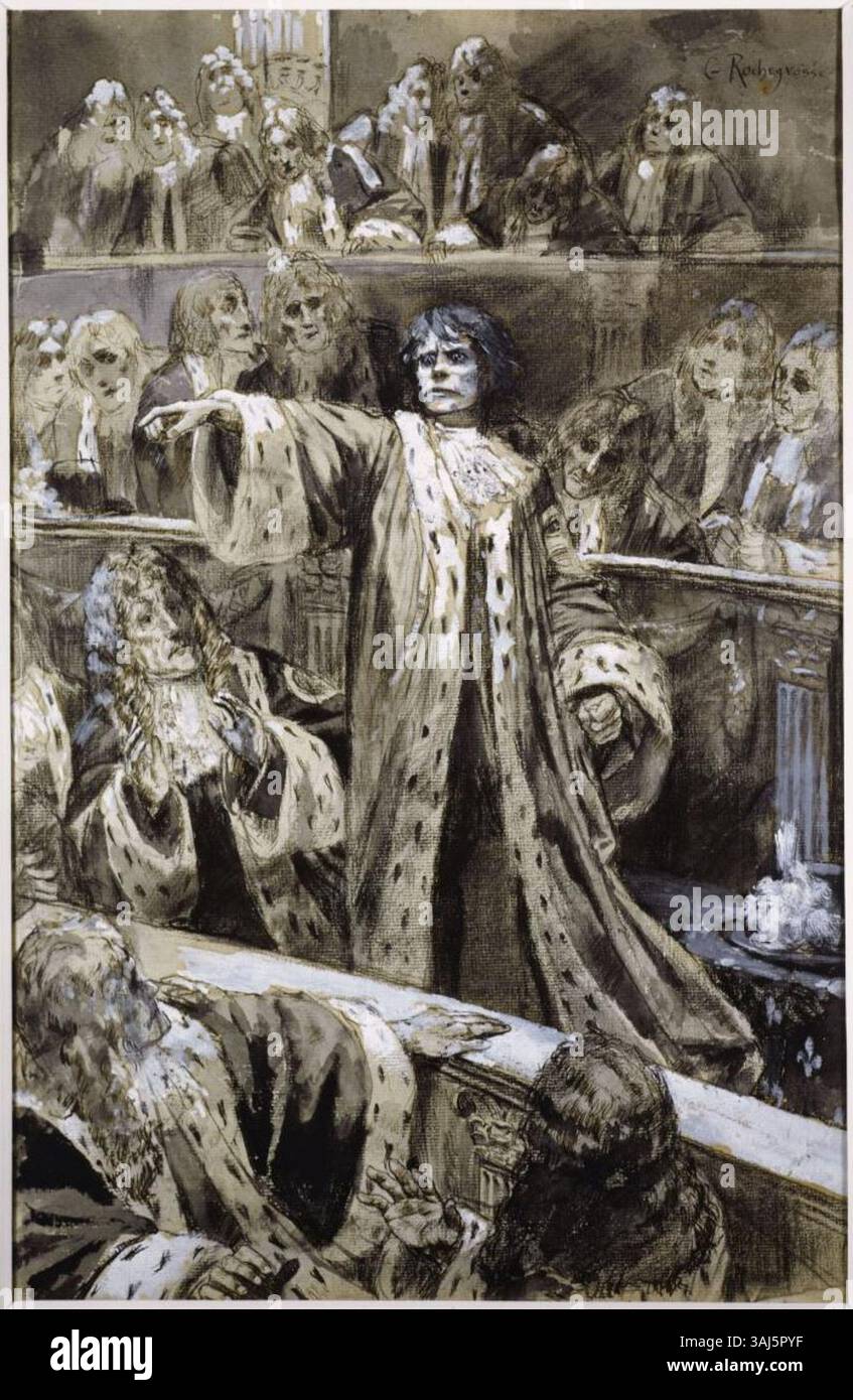 A drawing by Georges Rochegrosse titled 'Gwynplaine à la Chambre des ...