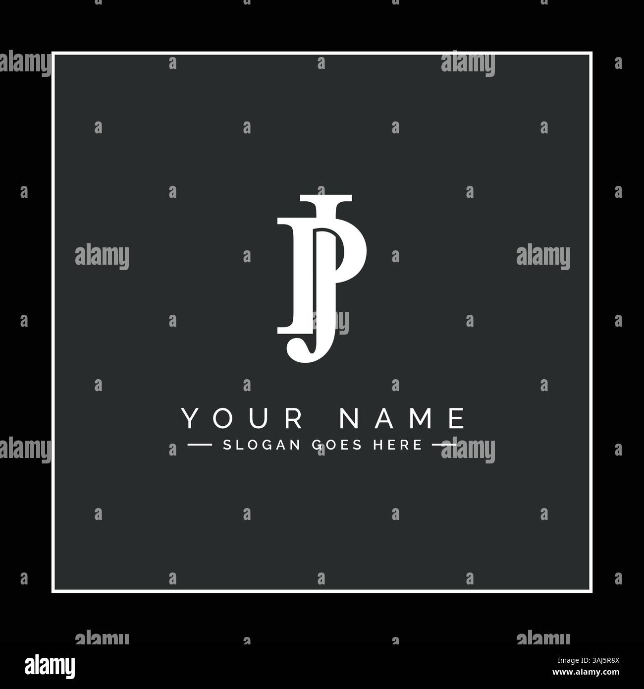 Abstract Letter JP or PJ Logo - Initial Monogram Template for Alphabet ...