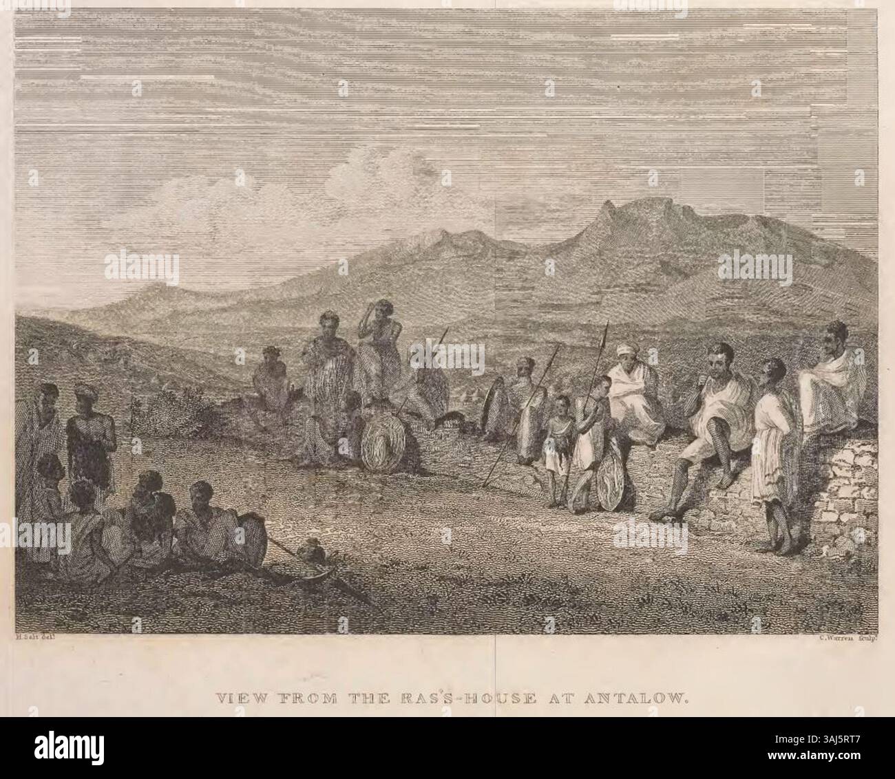 A view from the Ras's-House at Antalow, Abyssinia, as depicted by Henry ...