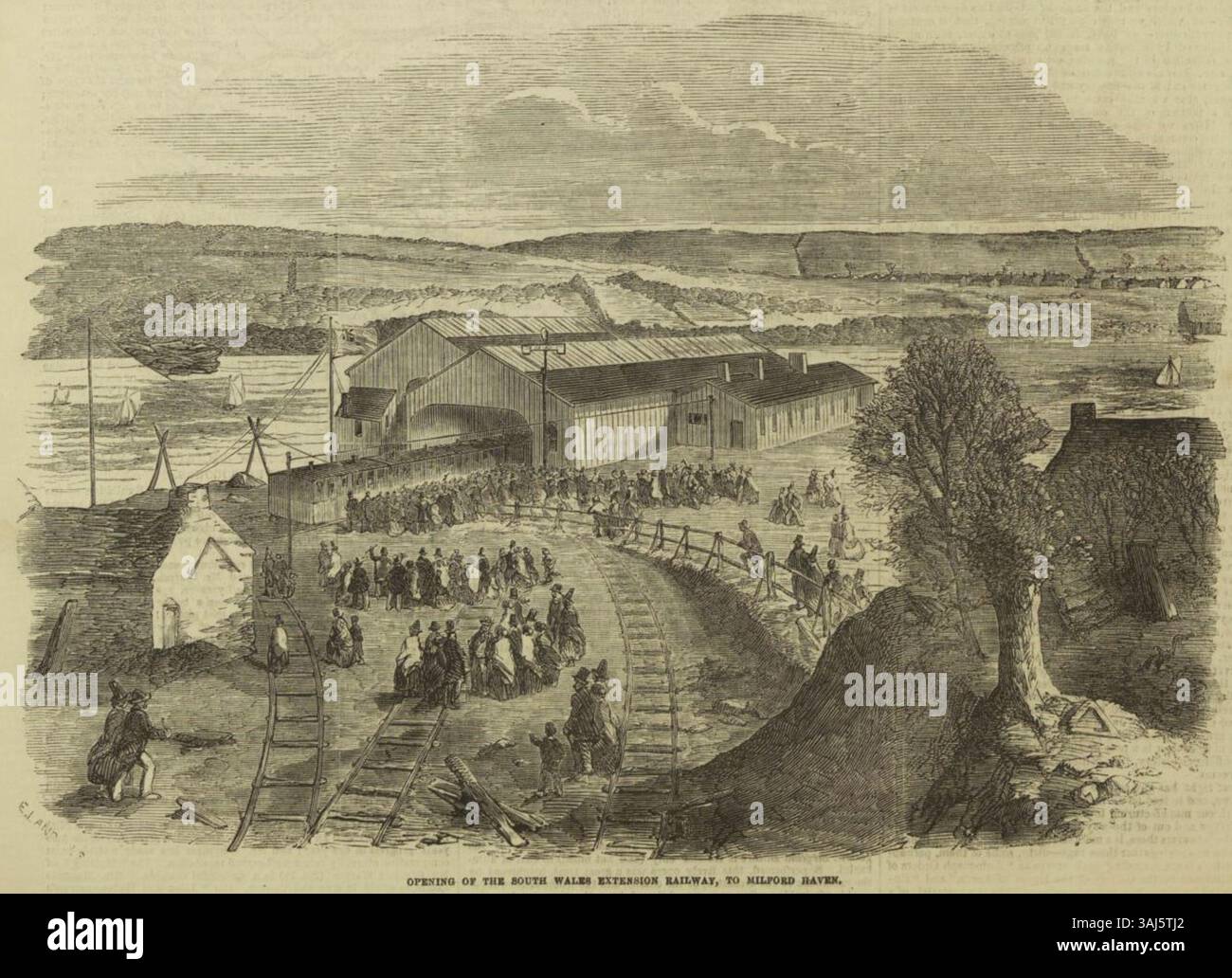 An 1856 Illustration Showing The Opening Of The South Wales Extension 