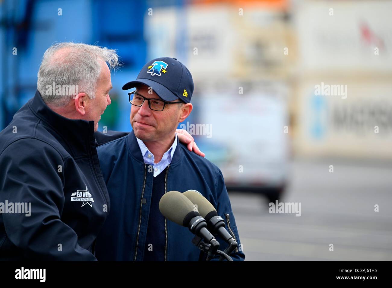 State Rep. Ed Nielson and Governor Josh Shapiro share a moment after ...