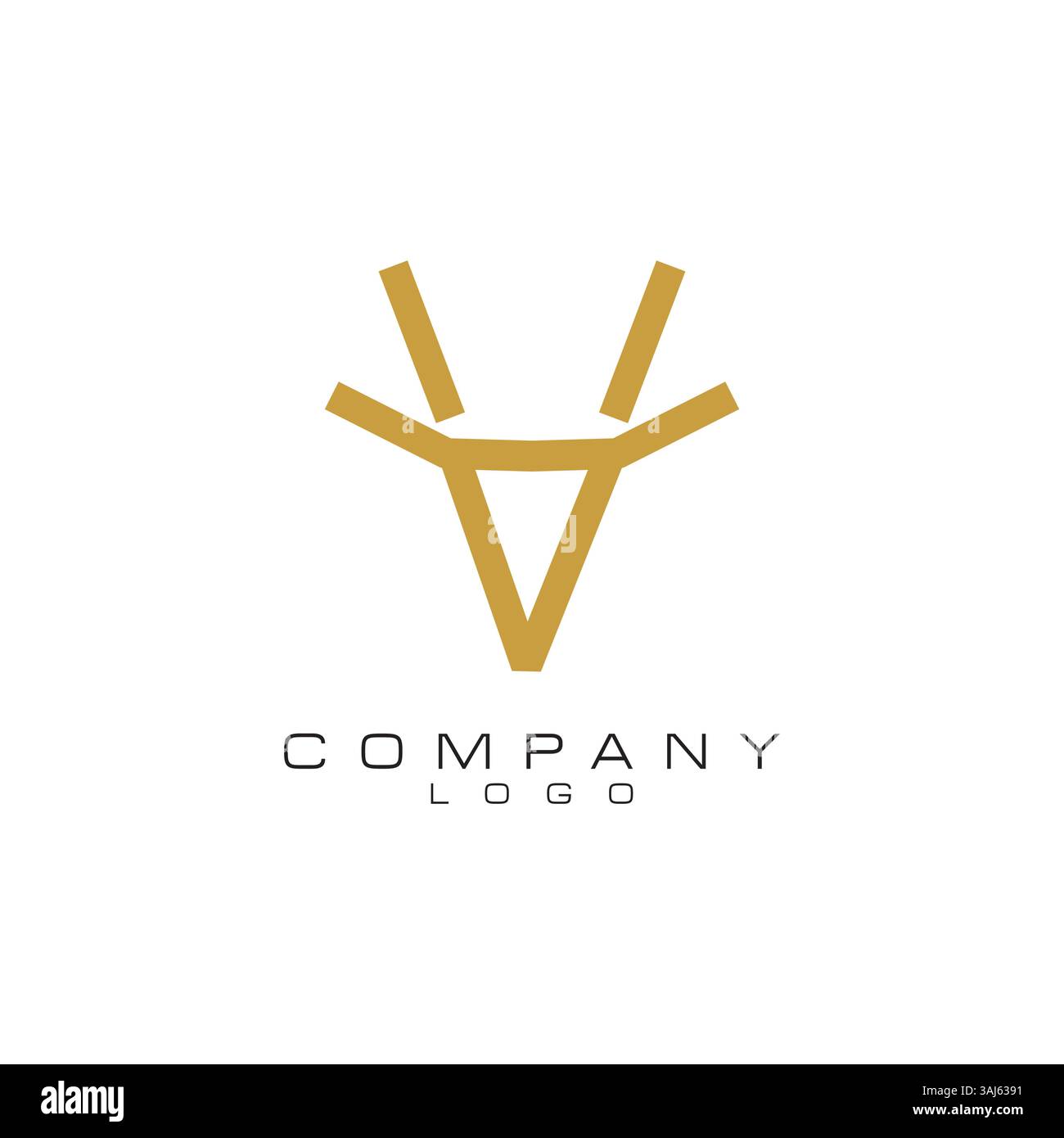 simple lines deer logo design vector Stock Vector