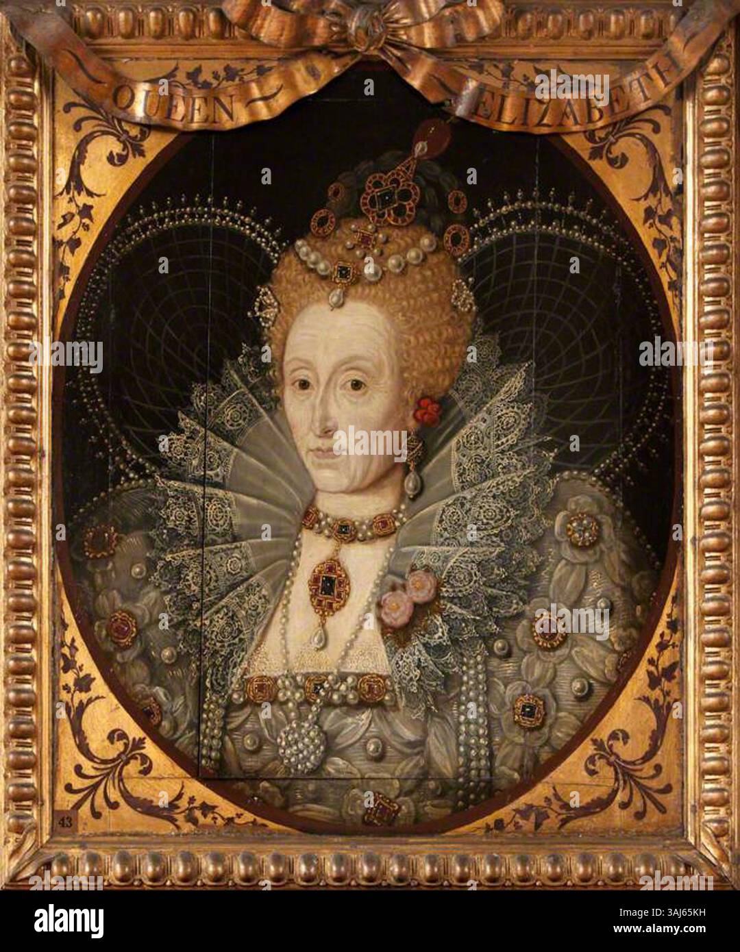 Portrait of Queen Elizabeth I (1533-1603), painted circa 1600. The oil ...
