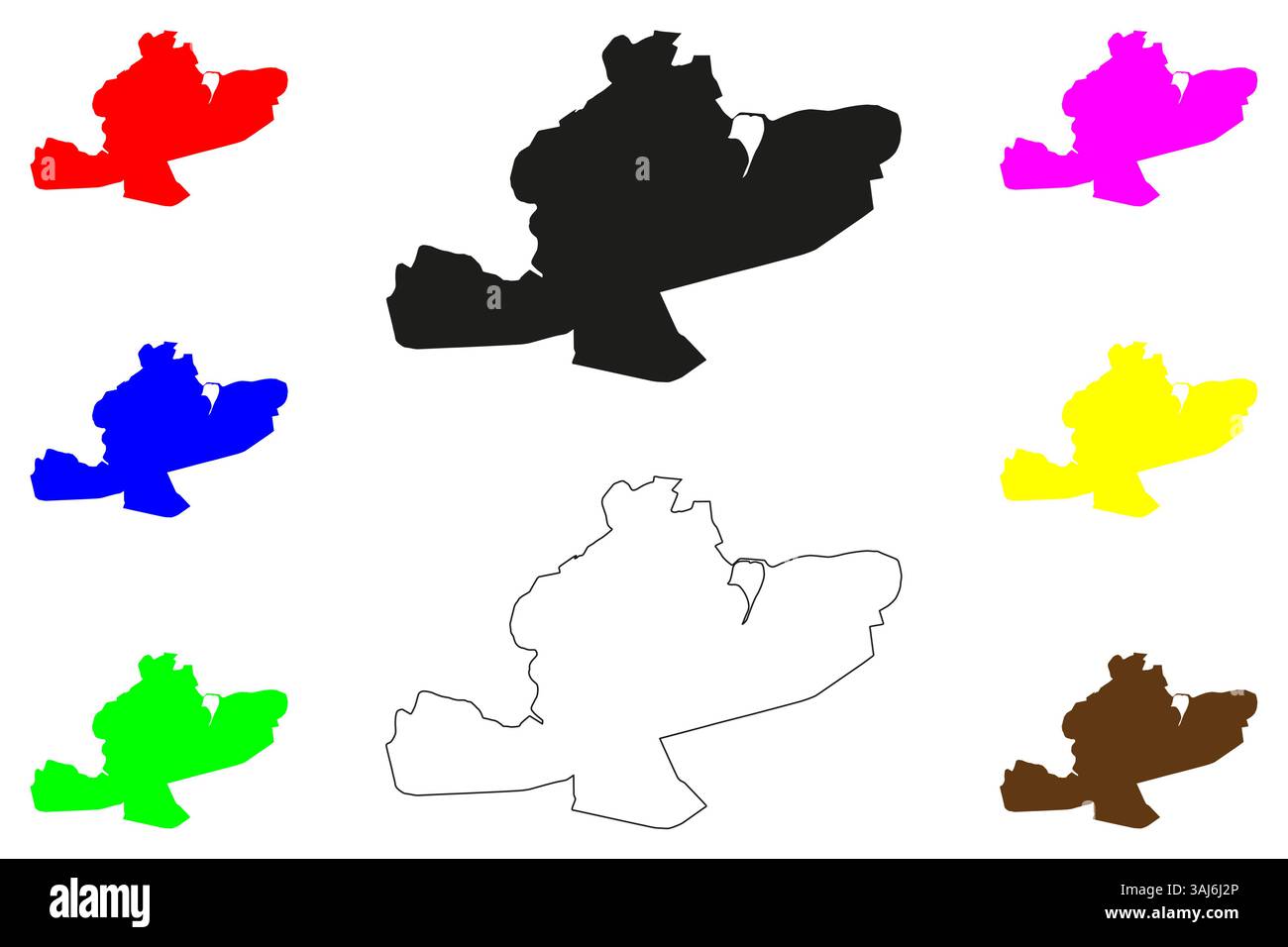 Hassan city (Republic of India, State of Karnataka) map vector illustration, scribble sketch Hassan map Stock Vector