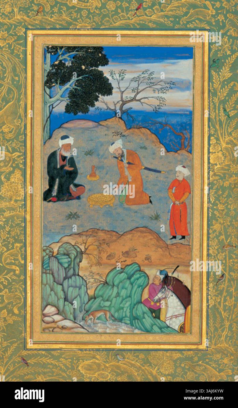 Kaml 'Advice of the Ascetic,' painted by Kaml ud-Din Behzad in the first ...