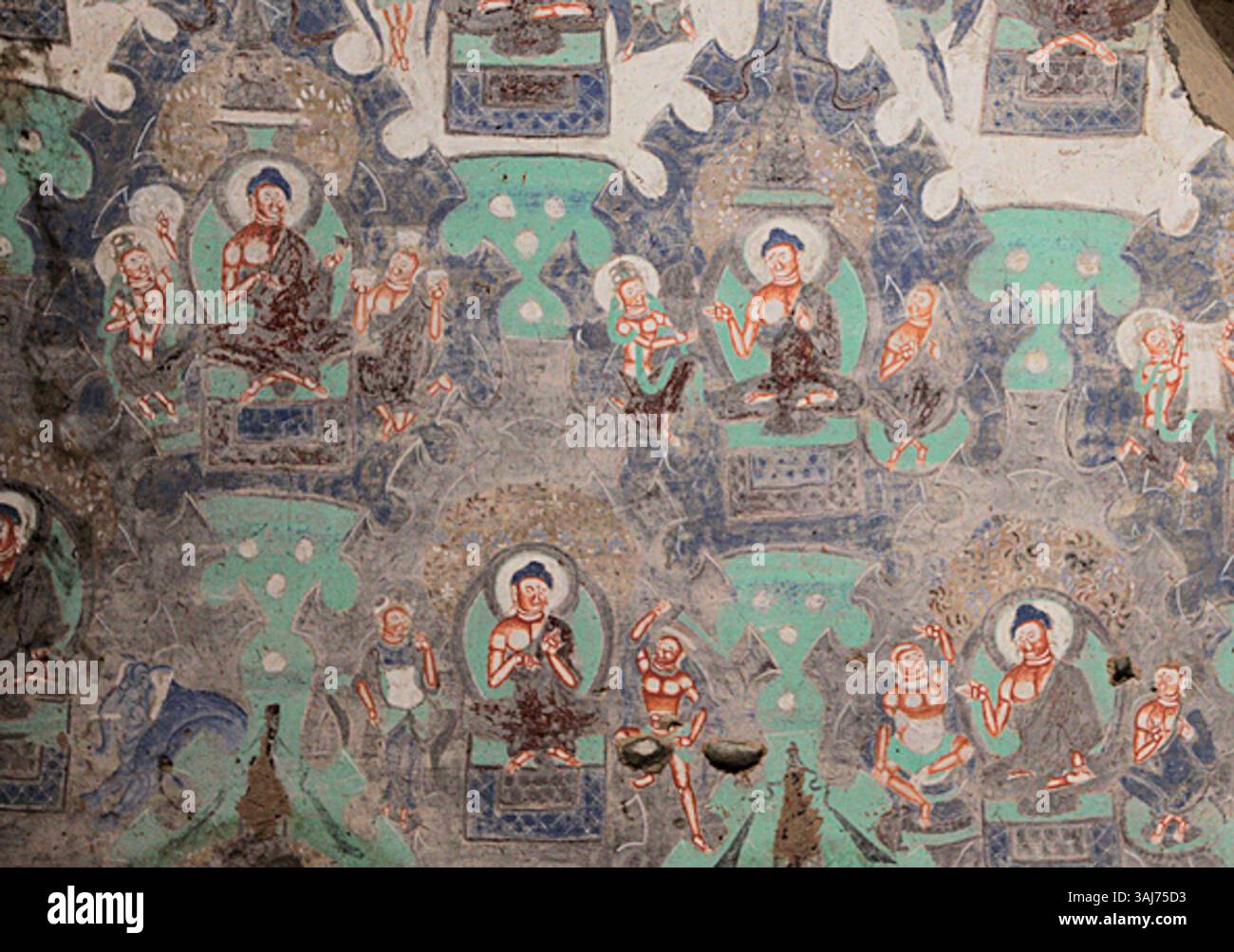 Cave 175, with its 6th-century CE vaulted ceiling, displays early ...