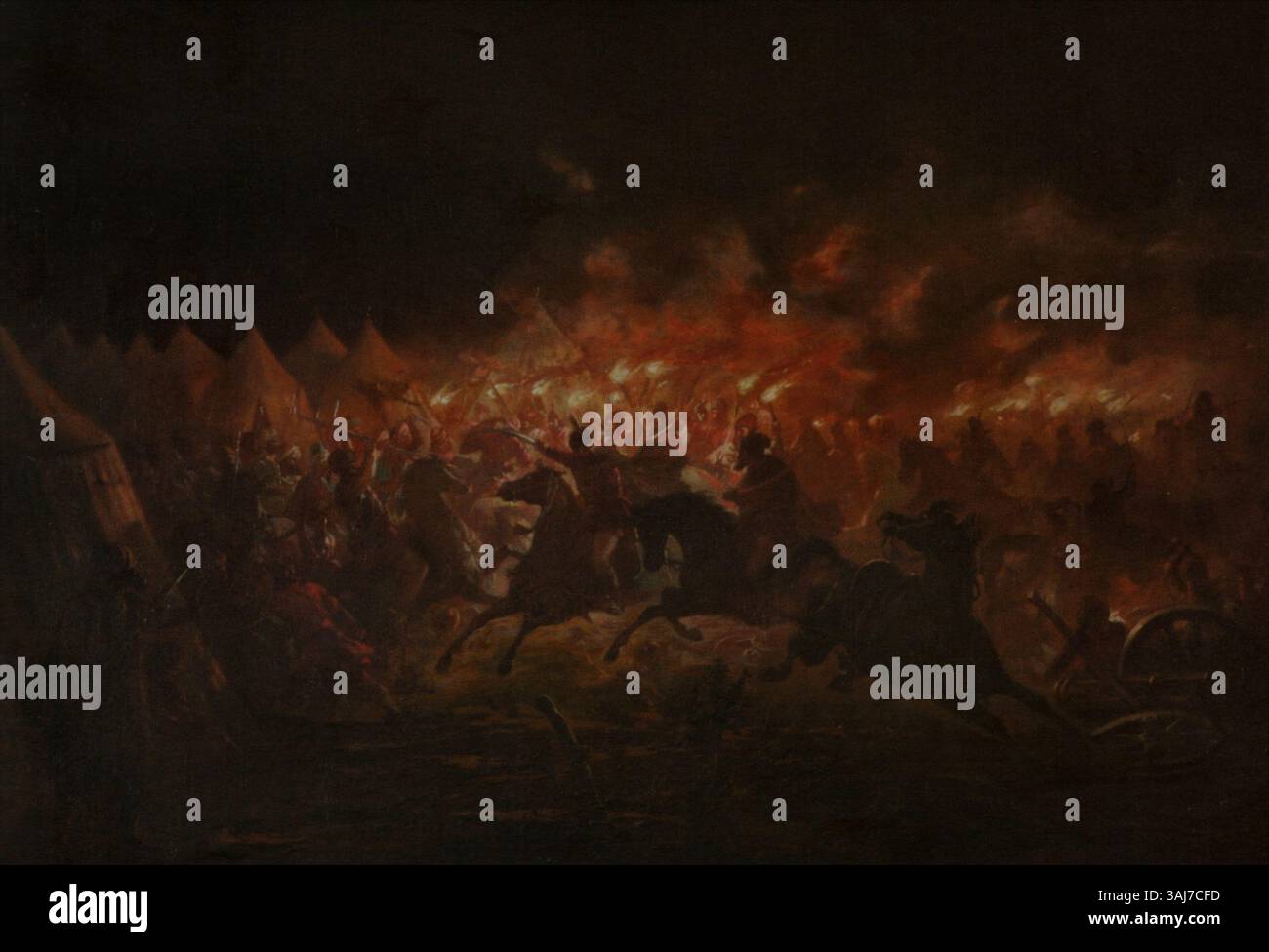 The Battle With Torches By Romanian Artist Theodor Aman Depicts The the-battle-with-torches-by-romanian-artist-theodor-aman-depicts-the