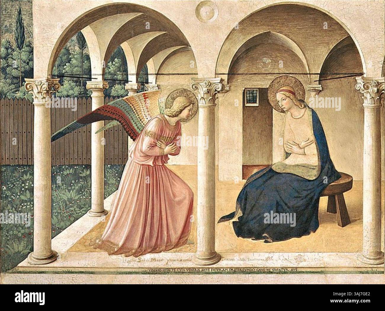 Fresco By Fra Angelico Depicting The Annunciation Located In The 
