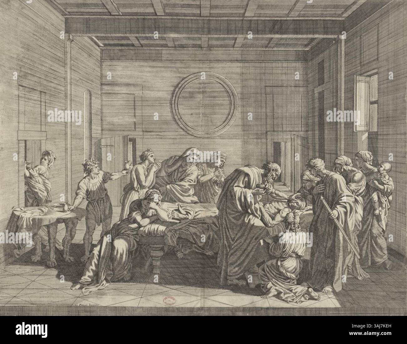 This artwork, created by Jean Dughet around 1650, depicts the sacrament ...
