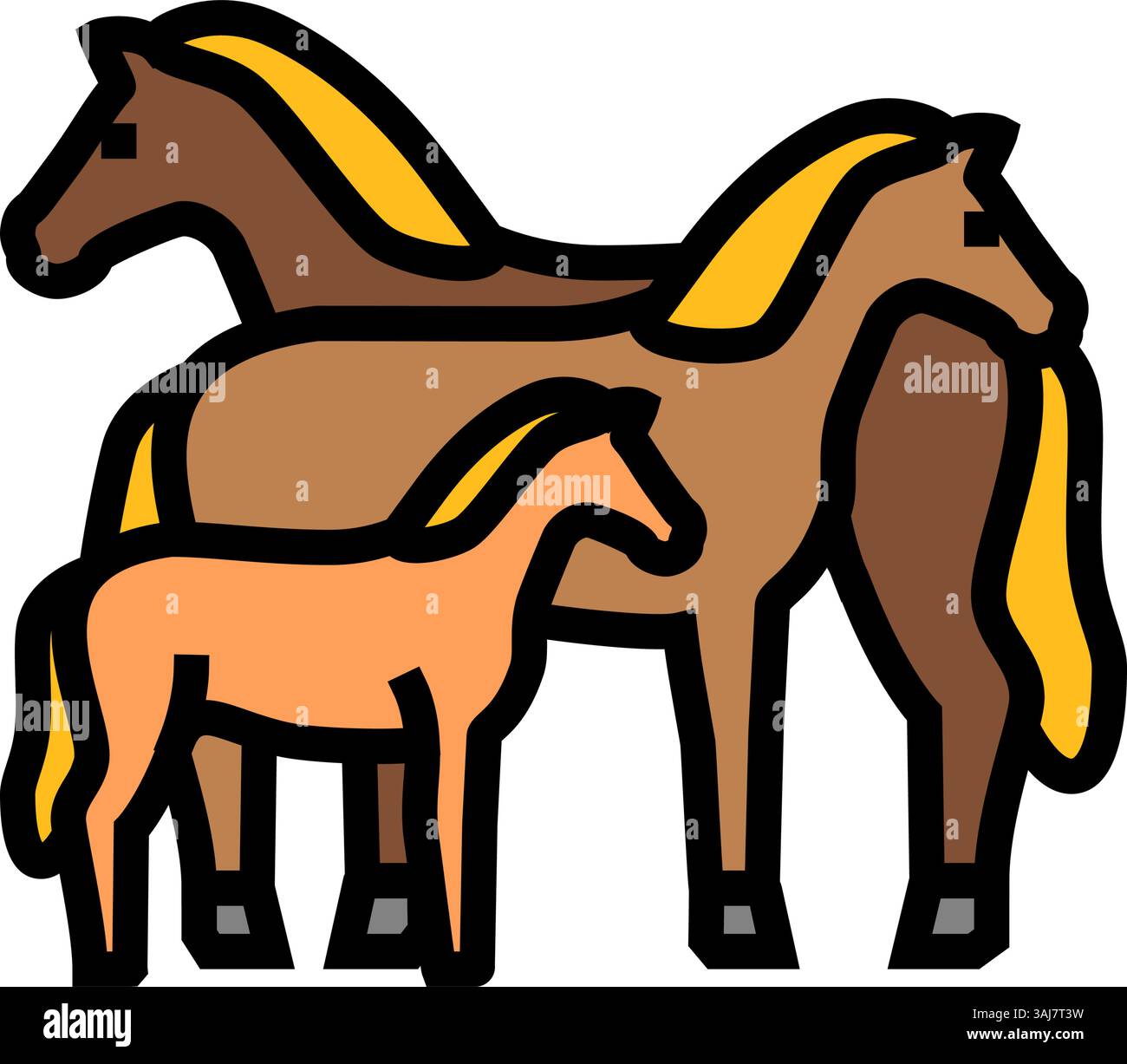 family horse breeding color icon vector illustration Stock Vector Image ...