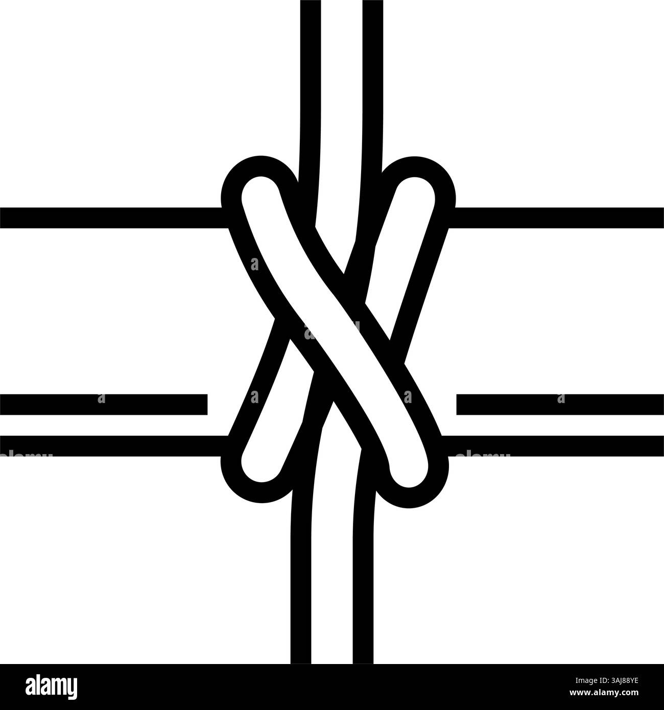 clove hitch nautical knot line icon vector illustration Stock Vector ...