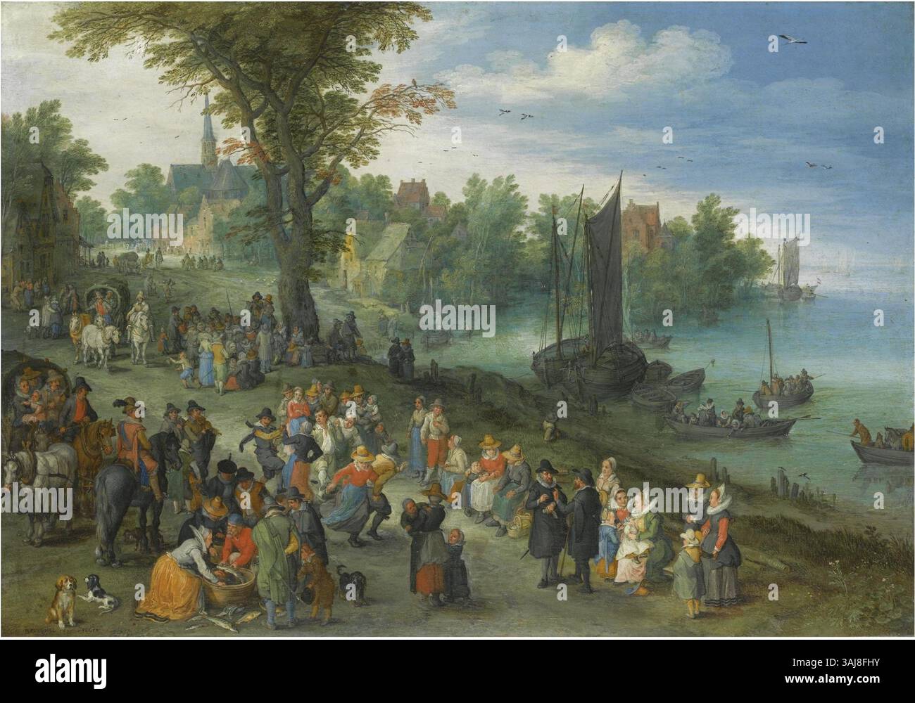 A 1616 oil painting by Jan Brueghel the Elder, depicting figures ...