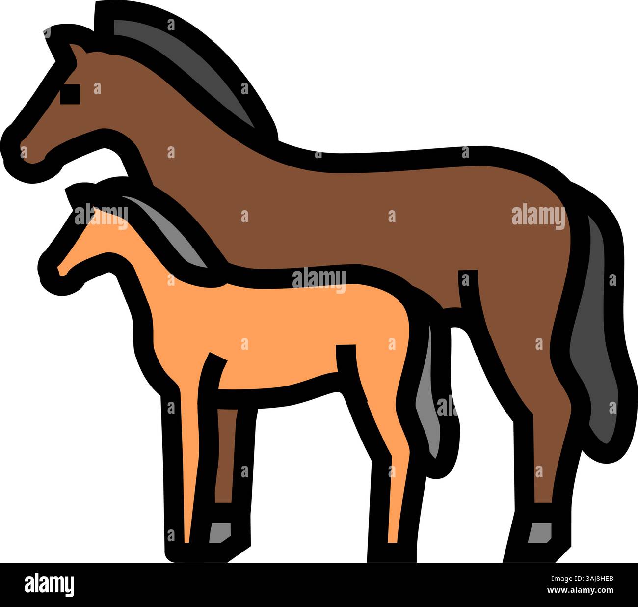 foal horse breeding color icon vector illustration Stock Vector Image ...