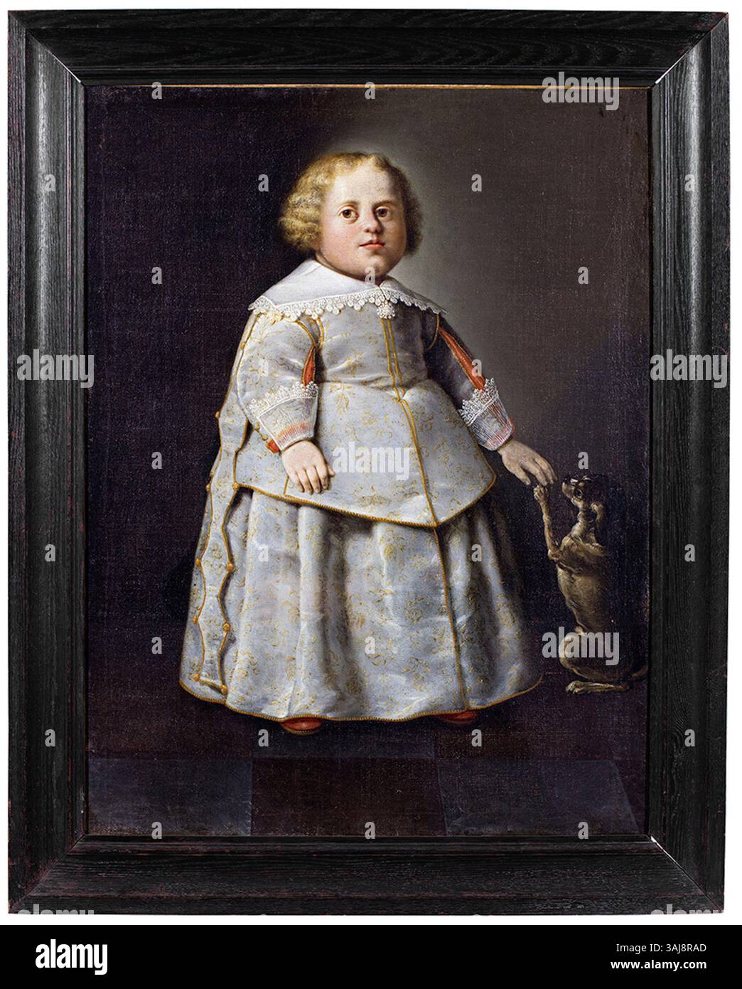 A portrait attributed to Jan ten Berge, painted in 1650. This oil on canvas portrays a historical figure in a detailed Dutch Baroque style. Stock Photo