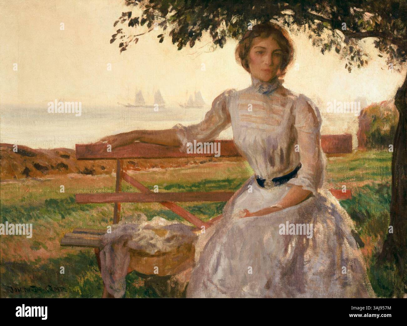 Portrait of Mrs. Ernest Major, painted by Joseph Rodefer DeCamp between ...