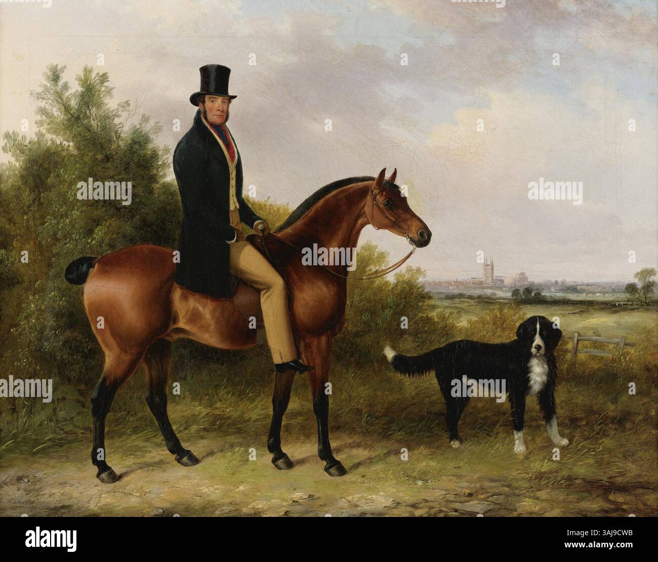 This 19th-century oil painting by George Cole depicts John Peale riding ...