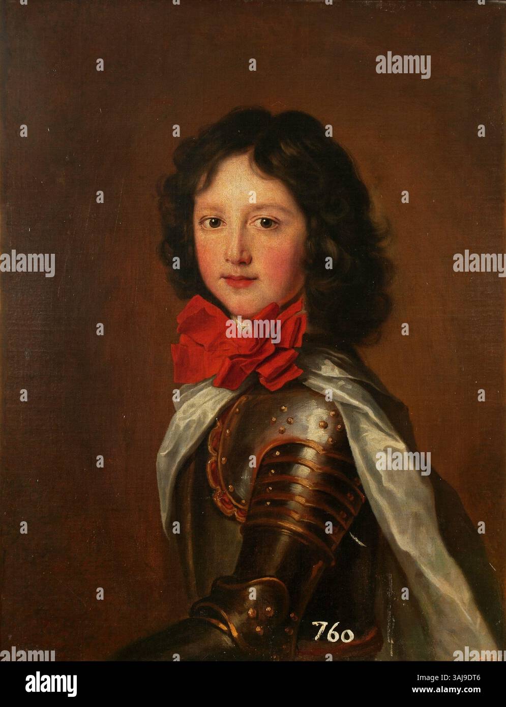 This 17th-century portrait attributed to Jacob Ferdinand Voet depicts Philippe II, Duke of Orléans, future regent of France. The painting reflects his aristocratic background and position in French royal history. Stock Photo