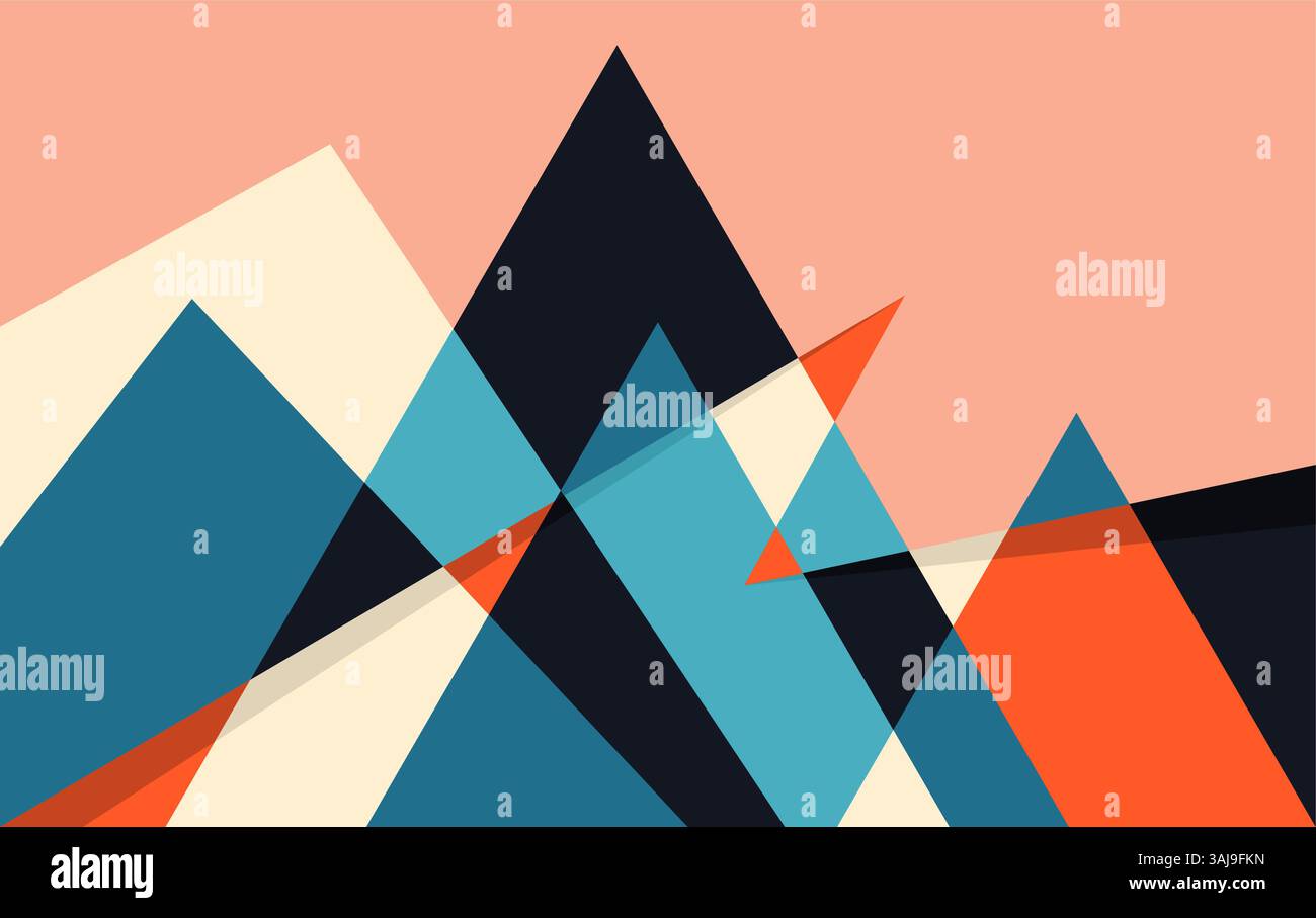 Mountain Abstract Wall Art Landscape Geometric Design Vector ...