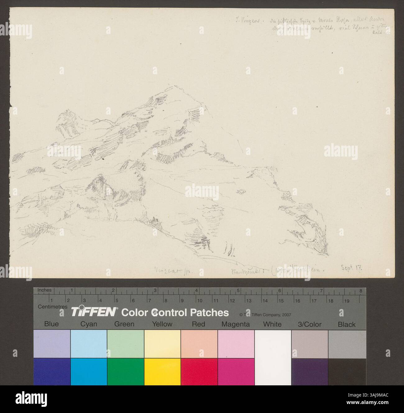 Monte Rosa Pyramide This image depicts the Vincent Pyramid, a 4,215-meter peak in the ...