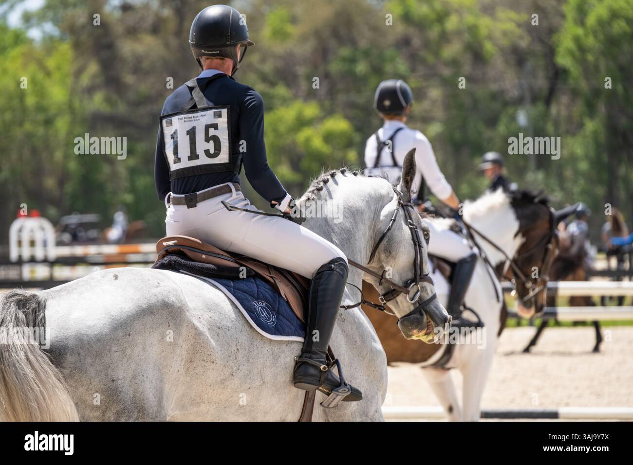 Women riders at the Rocking Horse Spring Horse Trials at Rocking Horse Stables in Alatoona, Florida. (USA) Stock Photo