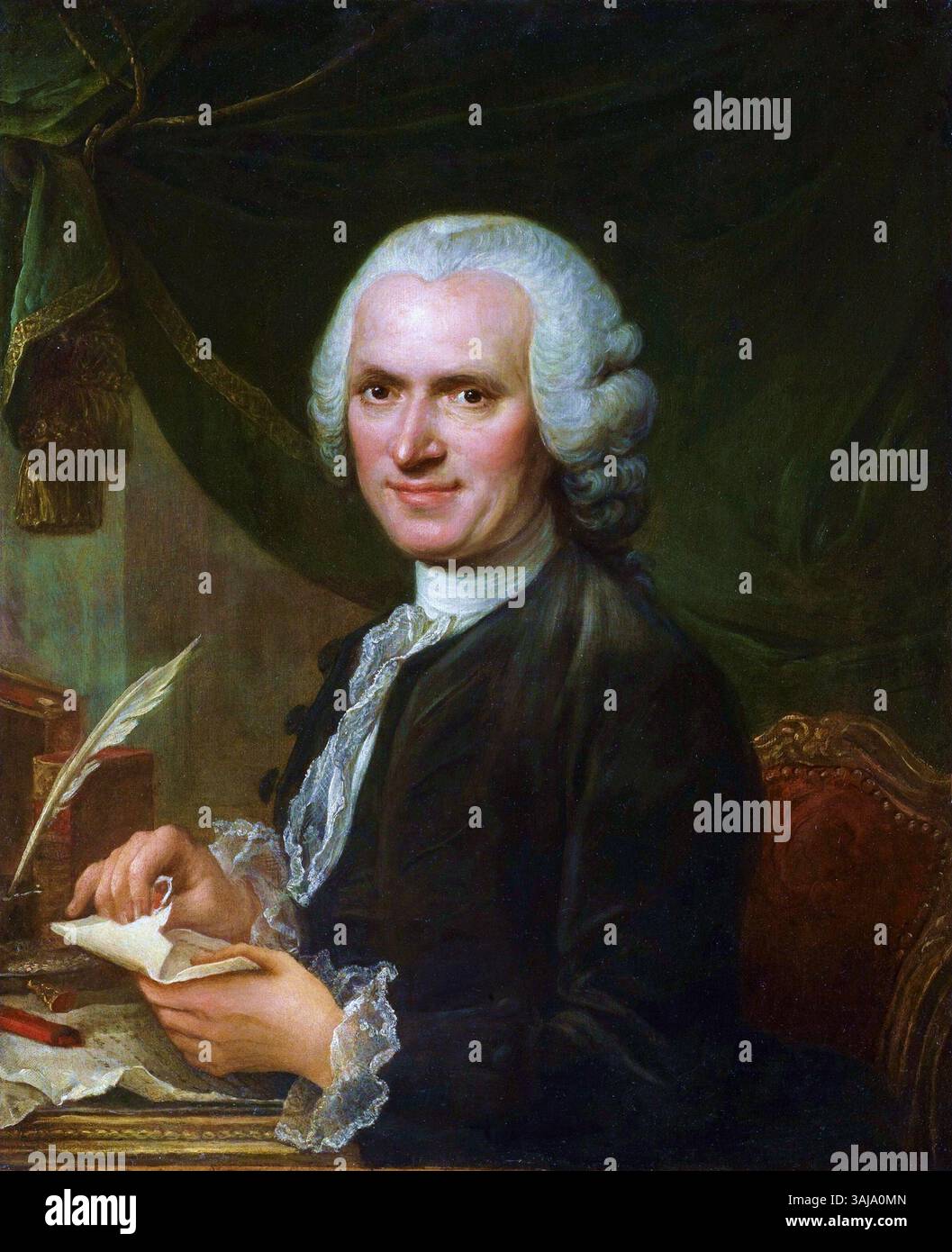 The portrait of Jean-Jacques Rousseau by French artist François Guérin ...