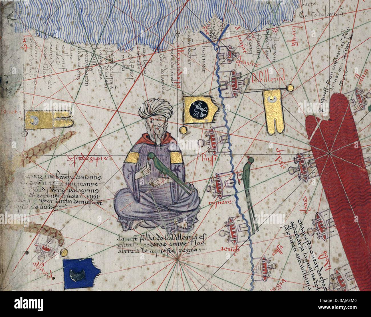 This 1375 depiction of the Mamluk Sultanate in the Catalan Atlas ...