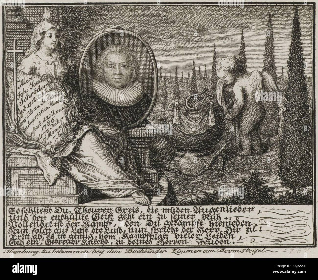 Portrait of Alexander Joachim Johann Schröder, created by copper ...