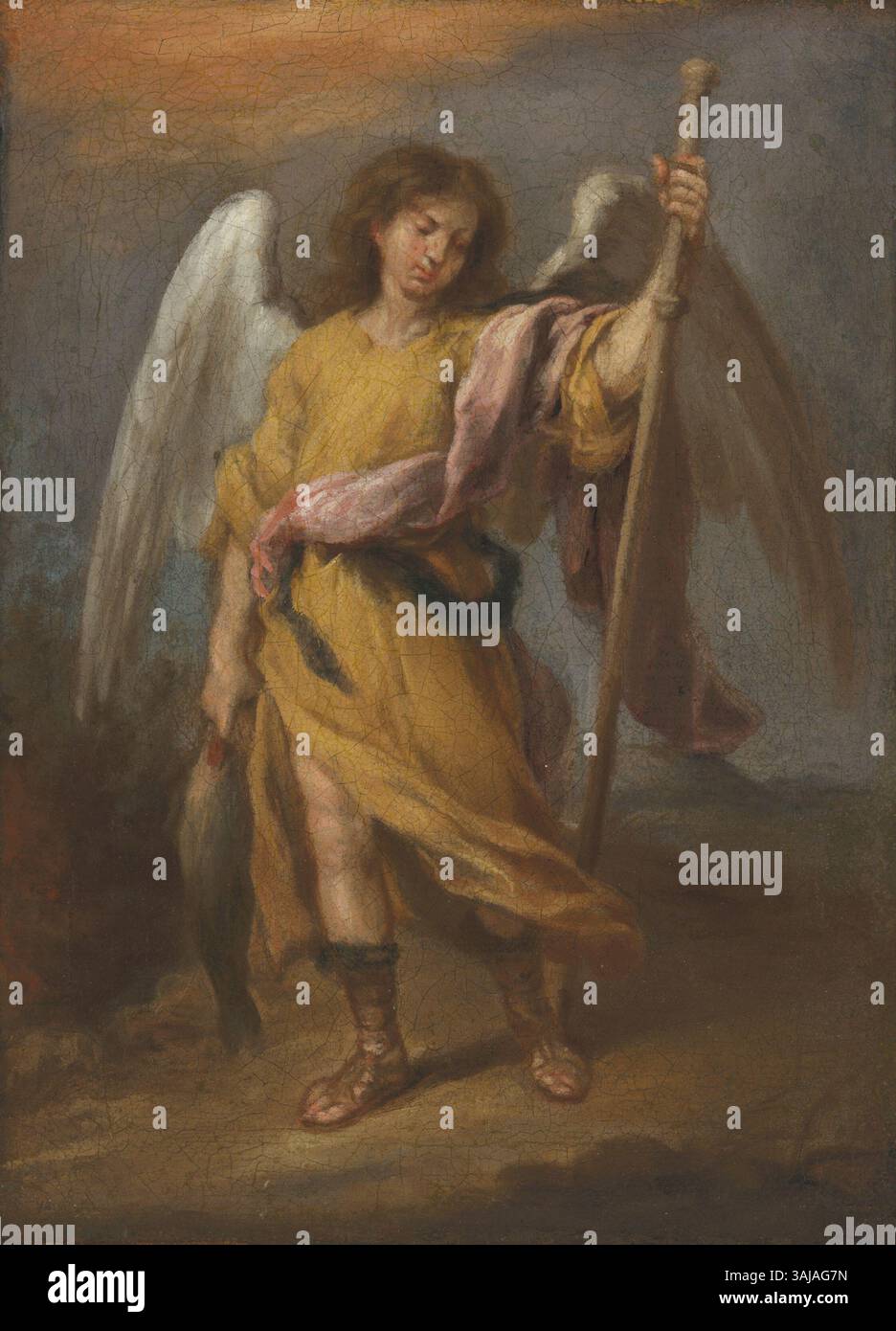 Murillo's circa 1680 painting depicts the Archangel Raphael holding a ...