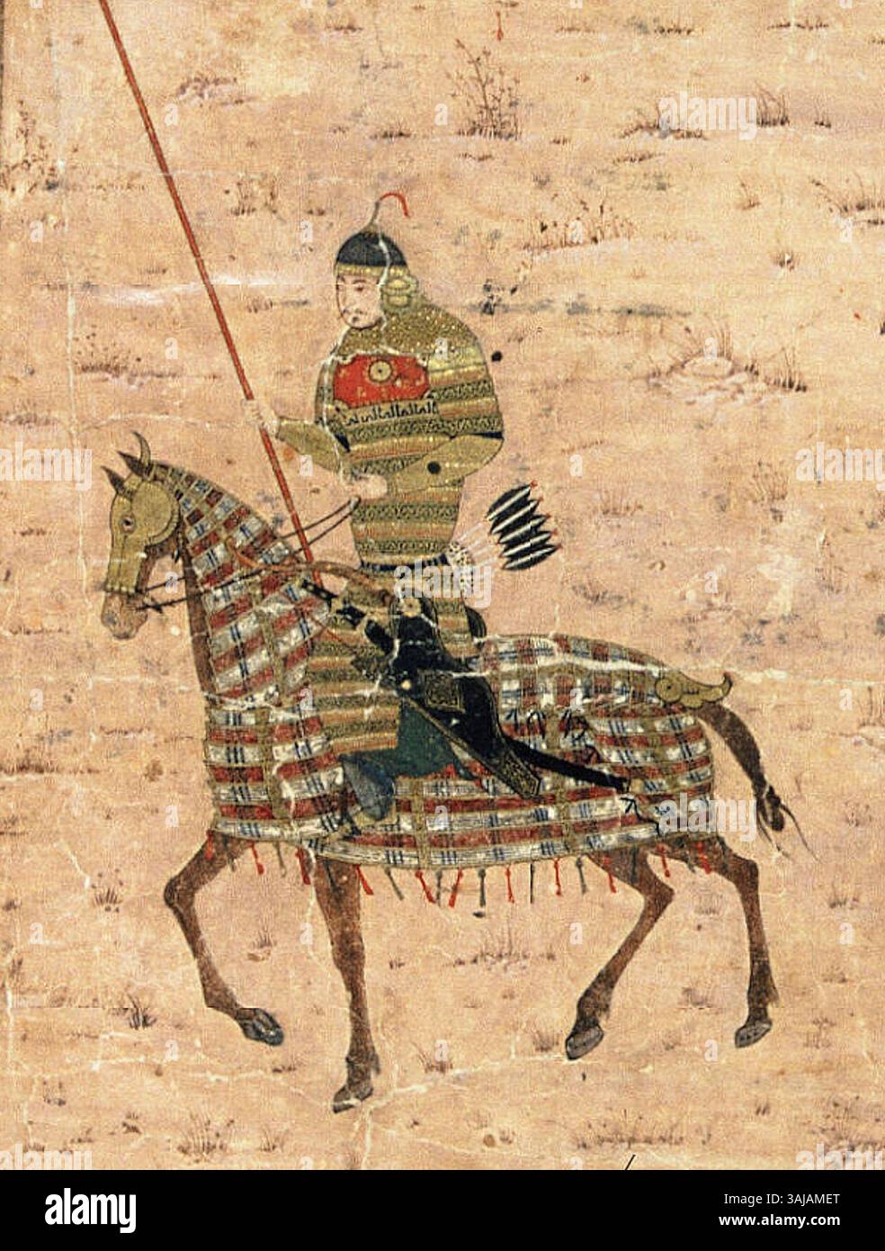 This detail from the Shahnama shows a moment in the legendary battle ...