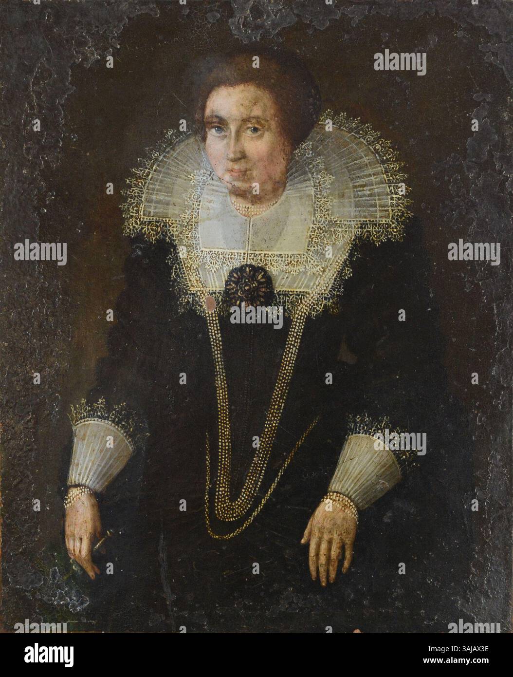 This 1618 oil on copper portrait of Katharina von Inn- und Knyphausen ...