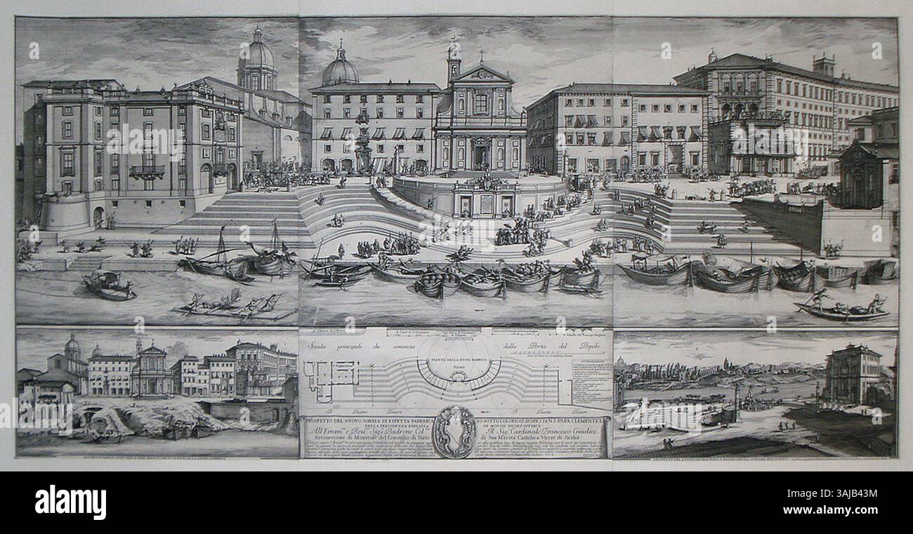 Alessandro Specchi's engraving 'Porto di Ripetta' from 1704 depicts the ...