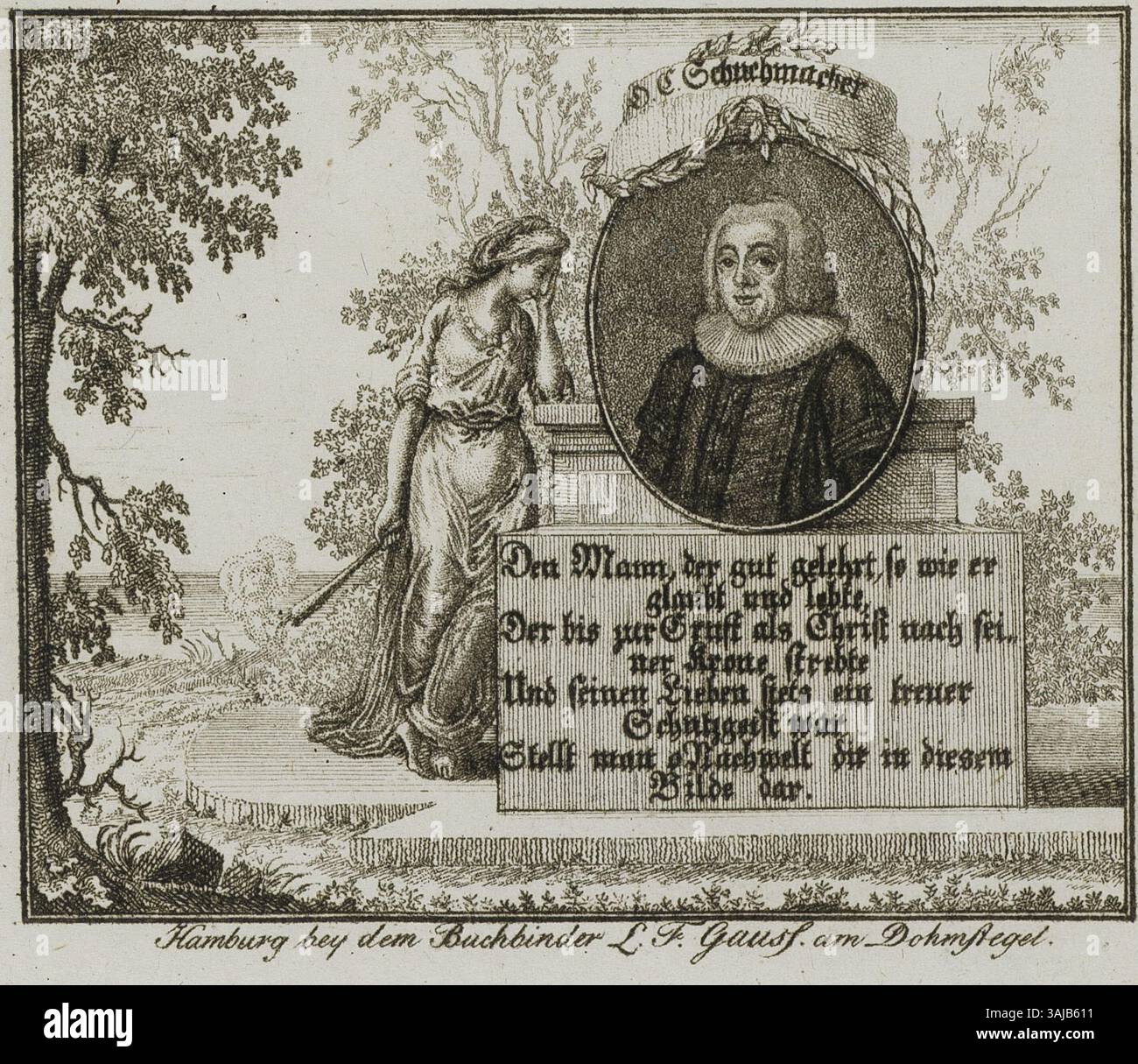 This copper engraving of Otto Christian Schuchmacher in the Hamburg ...