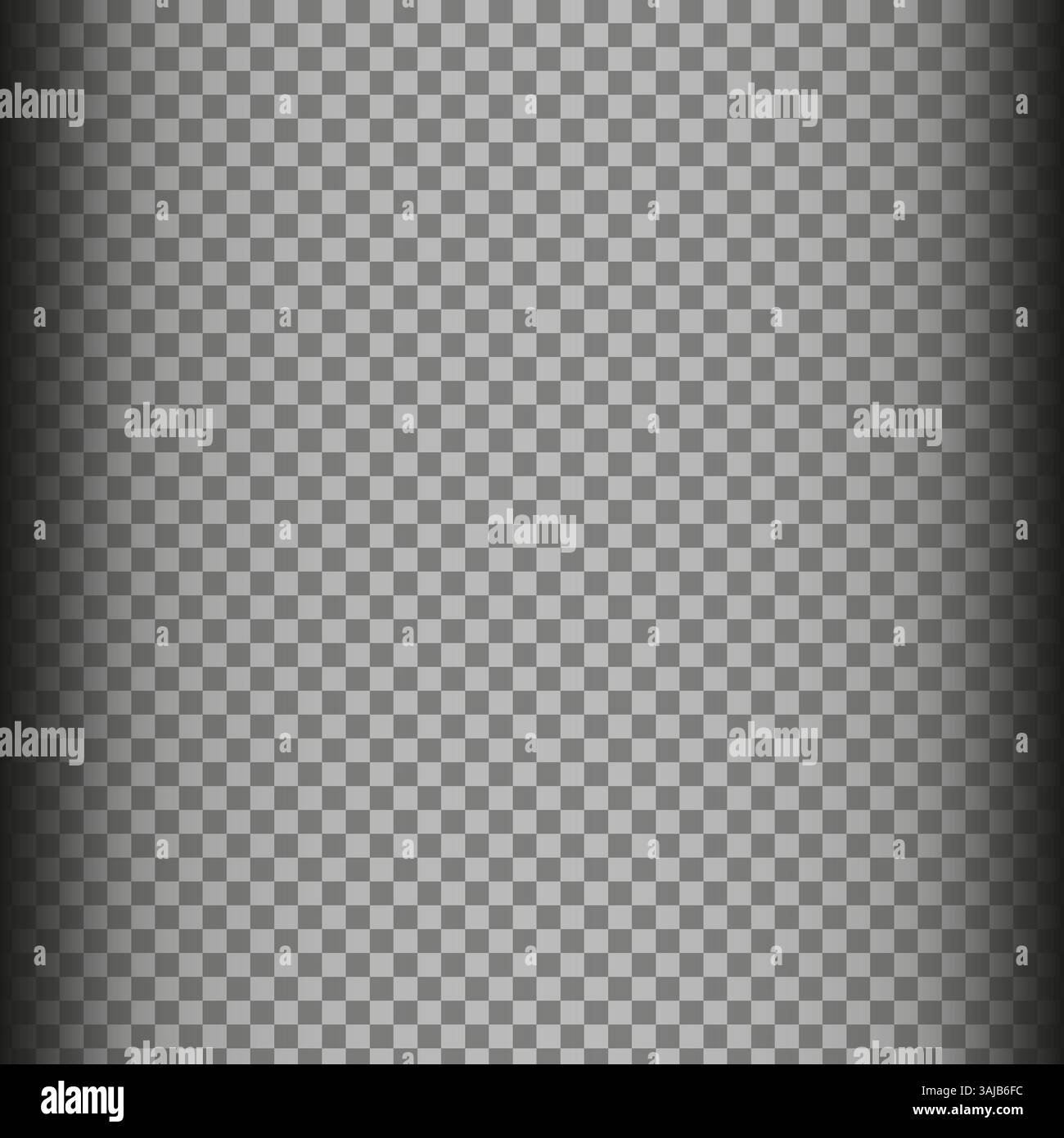 Vertical spotlight shape. Checkerboard overlay texture. Transparent light effect. Monochrome glow vector. Stock Vector